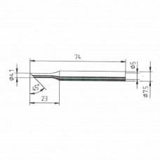 0222LD. DUR Lötspitze für Isotyp20 und IMOS20, gerade, angeschrägt, 4,1 mm Ersa