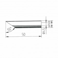 0162TD. DUR Lötspitze für Multitip C15 / Tip 260, gerade, angeschrägt oval, 10x16 mm Ersa