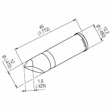 0242CDLF109A. DUR Lötspitze für i-Tool HighPower, gerade, meißelförmig, 10,9 mm asymmetrisch Ersa