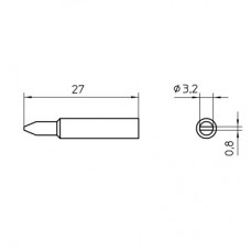 Паяльное жало Weller XNT C (10 штук), в форме резца, 3,2x0,8 мм