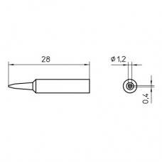 Паяльное жало Weller XNT K (10 штук) в форме резца, 1,2x0,4 мм