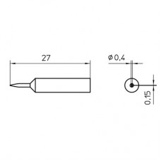 Паяльное жало Weller XNT 1SC (10 штук), в форме резца узкое, 0,4x0,15 мм