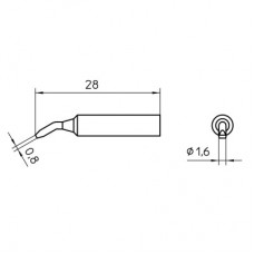 Паяльное жало Weller XNT AX (10 штук), в форме резца, изогнутое, 30°, 1,6x0, 8 мм