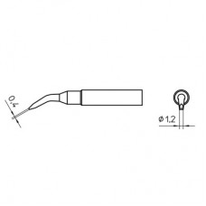 Паяльное жало Weller XNT 4X 45° (10 штук), в форме резца, изогнутое, 30°, 1,2x0,4 мм