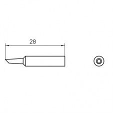Паяльное жало Weller XNT AA 45° (10 штук), скругленное, скошенное, 45°, 1,6x28 мм