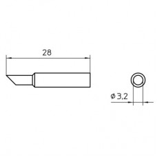 Паяльное жало Weller XNT CC 45° (10 штук) скругленное, скошенное, 45°, 3,2 мм, 28 мм